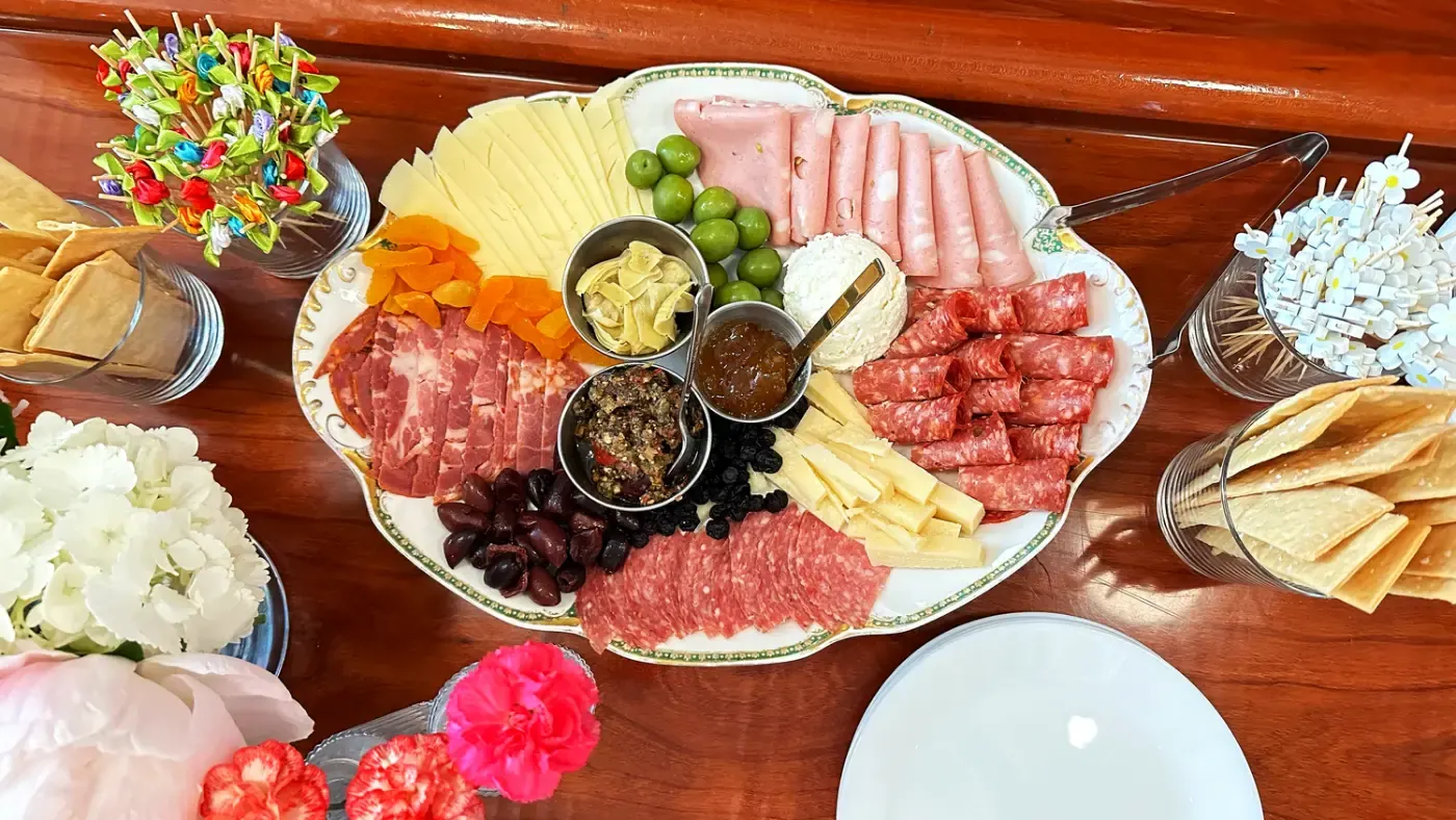 A grazing table set for a private party